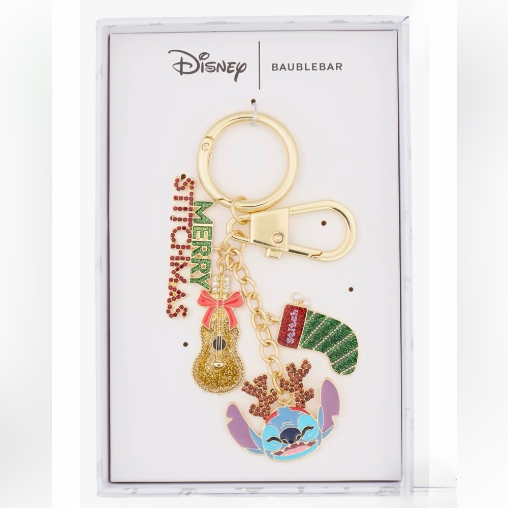 Disney X Baublebar Merry Stitchmas Holiday Cluster Bag Charm/Keychain